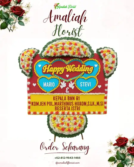 Papan Bunga Pernikahan Kima Atas